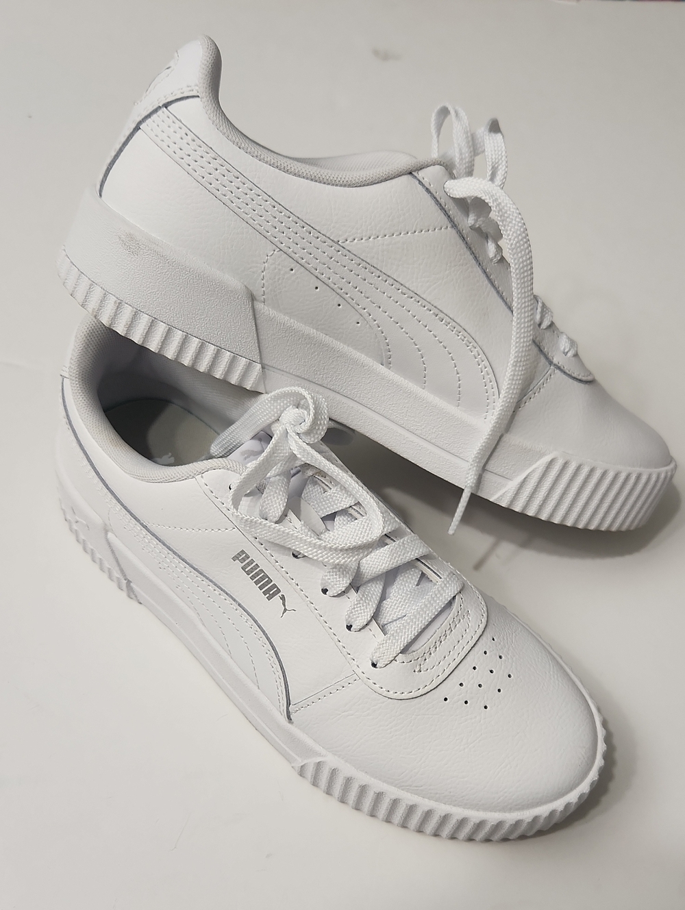 Puma White Low-Top Women's Lace-Up Sneakers